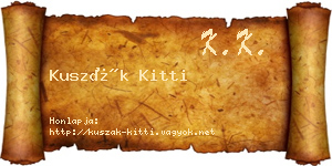 Kuszák Kitti névjegykártya